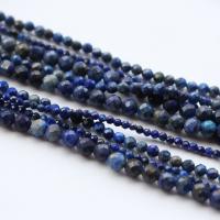Lapislazuli Perlen, rund, poliert, DIY & verschiedene Größen vorhanden & facettierte, blau, verkauft per ca. 39 cm Strang