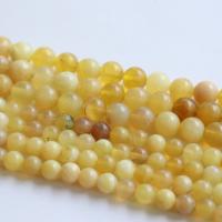 Perles bijoux en pierres gemmes, Jaune Apal, Rond, poli, DIY & normes différentes pour le choix, Jaune, Vendu par Environ 39 cm brin