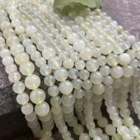 Natural Jade Beads Jade New Mountain Round polished DIY light green Sold Per Approx 39 cm Strand