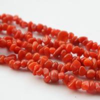 Prirodni Red ahat perle, Yunnan Red Agate, Nuggetsi, uglađen, možete DIY, crven, 3-6mm, Približno 120računala/Strand, Prodano By Strand