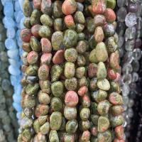 Perline Unakite, verde fiore, Pepite, lucido, DIY, colori misti, 5x9mm, Appross. 55PC/filo, Venduto da filo