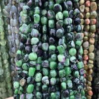 Grânulos de pedras preciosas mistos, Rubi em Zoisite, Pepitas, polido, DIY, verde, 5x9mm, Aprox 55PCs/Strand, vendido por Strand