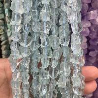 Kristall-Perlen, Kristall, Klumpen, poliert, DIY, Aquamarin, 8x10mm, ca. 40PCs/Strang, verkauft von Strang