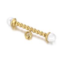 Stainless Steel Clasp Findings 304 Stainless Steel with Plastic Pearl Vacuum Ion Plating DIY Sold By PC