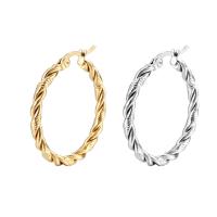 Stainless Steel Hoop Earring 304 Stainless Steel Donut plated & for woman Sold By Pair