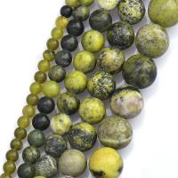 Gräs Gul Pine Bead, mode smycken & DIY & olika storlek för val, grön, Såld Per Ca 38 cm Strand