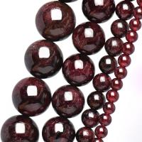 Naturalne kulki granat, biżuteria moda & DIY & różnej wielkości do wyboru, fioletowy, sprzedawane na około 38 cm Strand