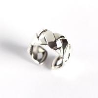 925 Sterling Silver Cuff Finger Ring vintage & adjustable & for woman & hollow silver color 11mm Approx 5mm US Ring Sold By PC