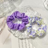 Hair Scrunchies Cloth 2 pieces & for woman purple 80mm Sold By Set