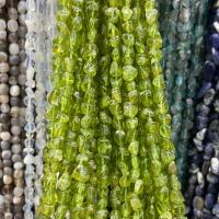 Perles de pierres précieuses mixtes, Olivine naturelle, pepite, poli, DIY, vert, 6x8mm, Environ 60PC/brin, Vendu par brin