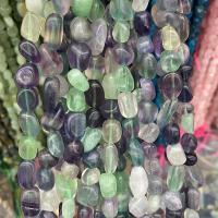 Fluoritni perle, šarene Fluorit, Nuggetsi, uglađen, možete DIY, miješana boja, 8x10mm, Prodano Per Približno 40 cm Strand