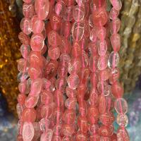 Koraliki Biżuteria naturalny kwarc, Wiśniowy kwarc, Bryłki, obyty, DIY, wiśniowy kwarc, 8x10mm, sprzedawane na około 40 cm Strand