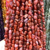 Prirodni Red ahat perle, Red Agate, Nuggetsi, uglađen, možete DIY, crven, 5-9mm, Prodano Per Približno 38-40 cm Strand