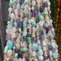 Naturlige regnbue Agate perler, Rainbow sten, Nuggets, poleret, du kan DIY, flerfarvede, 5x9mm, Solgt Per Ca. 40 cm Strand