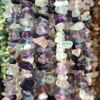 Fluorit Beads, Farverige Fluorite, Nuggets, poleret, du kan DIY, flerfarvede, 5x8mm, Solgt Per Ca. 80 cm Strand