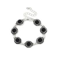 Zinc Alloy Bracelet with acrylic rhinestone with 2.56inch extender chain fashion jewelry & Unisex nickel lead & cadmium free Length Approx 6.3 Inch Sold By PC