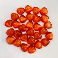 Cats Eye Jewelry Beads Teardrop polished DIY reddish orange Sold By PC