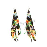 Iron Earring with Glass Beads plated fashion jewelry nickel lead & cadmium free Sold By Pair