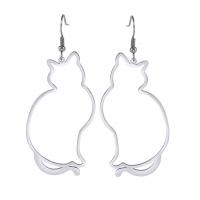 Stainless Steel Drop Earring 304 Stainless Steel Cat Vacuum Ion Plating fashion jewelry & for woman & hollow Sold By Pair