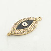 Evil Eye Connector Brass high quality gold color plated DIY & micro pave cubic zirconia nickel lead & cadmium free Approx 0.1mm Approx Sold By Lot