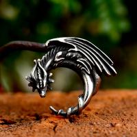 Stainless Steel Animal Pendants 304 Stainless Steel Dragon polished vintage & DIY original color Sold By PC