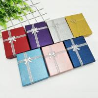 Paper Gift Box Rectangle with ribbon bowknot decoration Sold By Lot