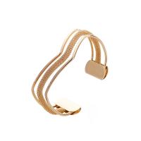 Iron Bracelet gold color plated fashion jewelry & for woman golden nickel lead & cadmium free 21mm Inner Approx 60mm Sold By PC