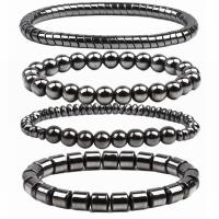 Gemstone Bracelets, Hematite, Round, fashion jewelry & different designs for choice, more colors for choice, Length 19 cm, Sold By PC