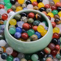 Pierre naturelle Perle de demi-trou, avec Cristal naturel, Rond, poli, DIY & différents matériaux pour le choix, plus de couleurs à choisir, 10x10mm, 100PC/sac, Vendu par sac