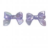 Plated Acrylic Beads Bowknot DIY & luminated Sold By Bag
