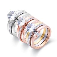Stal nierdzewna Rhinestone Ring Finger, Stal nierdzewna 316L, Diament, różnej wielkości do wyboru & dla kobiety & z kamieniem, dostępnych więcej kolorów, sprzedane przez PC