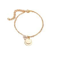 Zinc Alloy Bracelet with Crystal & Iron with 5cm extender chain gold color plated fashion jewelry & for woman golden Length 18 cm Sold By PC
