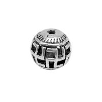 Zinc Alloy Spacer Beads Round antique silver color plated vintage & DIY & hollow nickel lead & cadmium free Sold By PC