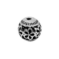 Zinc Alloy Spacer Beads Round antique silver color plated vintage & DIY & hollow nickel lead & cadmium free Sold By PC