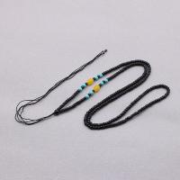 Fashion Necklace Cord Glass Beads handmade DIY & Unisex black 3mm Length Approx 64 cm Sold By PC