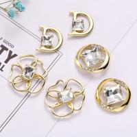 Zinc Alloy Pendants with Crystal DIY golden nickel lead & cadmium free Sold By Bag