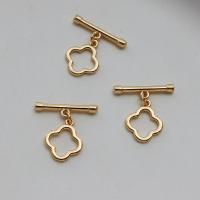Zinc Alloy Toggle Clasp Four Leaf Clover DIY golden nickel lead & cadmium free Sold By Set