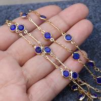 Brass Beading Chains with Crystal real gold plated DIY nickel lead & cadmium free Length Approx 50 cm Sold By PC