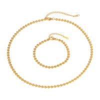 Stainless Steel smycken Ställer, 304 rostfritt stål, 18K guldpläterad, mode smycken & olika stilar för val & för kvinna, gyllene, Säljs av PC