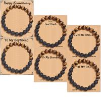Natural Tiger Eye Bracelets with Lava handmade fashion jewelry & for man 8mm Length Approx 7.48 Inch Sold By PC
