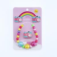 Children Jewelry Set Stud Earring & finger ring & bracelet Resin Camera for children multi-colored Sold By Set