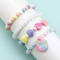Children Bracelet & Bangle Resin 4 pieces & for children multi-colored Inner Approx 45mm Sold By Set