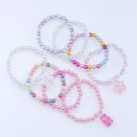 Children Bracelet & Bangle Resin 8 pieces & for children multi-colored Inner Approx 45mm Sold By Set