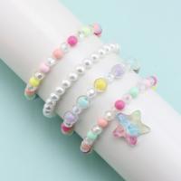 Children Bracelet & Bangle Resin Star 4 pieces & for children multi-colored Inner Approx 45mm Sold By Set