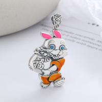 925 Sterling Silver Pendant 990 Sterling Silver Rabbit Antique finish DIY & epoxy gel nickel lead & cadmium free Sold By PC