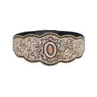 Decorative Belt Seedbead with Wool Fabric & Zinc Alloy for woman nickel lead & cadmium free Sold By PC