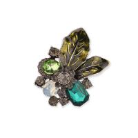 Zinc Alloy Brooch with Crystal plated for woman & enamel & with rhinestone Sold By PC