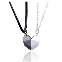 Couple Necklace Zinc Alloy with Wax Cord with 5cm extender chain Heart fashion jewelry & Unisex nickel lead & cadmium free Length Approx 55 cm Approx 60 cm Sold By Set