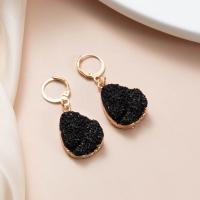 Resin Earring with Zinc Alloy handmade fashion jewelry & for woman Sold By Pair