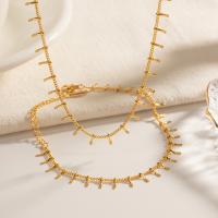 Stainless Steel Nakit Kompleti, narukvica & ogrlica, 304 nehrđajućeg čelika, pozlaćen, modni nakit & različitih stilova za izbor, zlato, Prodano By PC